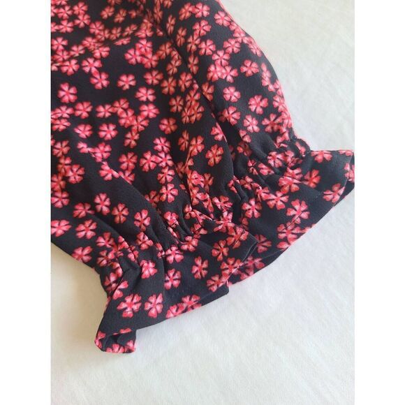 BP. Women's Floral Print Dress Small Black Graphic Blooms Long Sleeve Dress - Picture 5 of 6